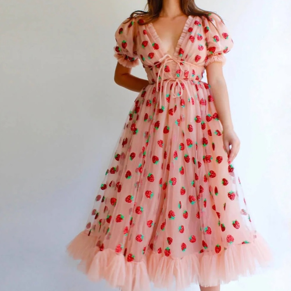 Lirika Matoshi Strawberry Dress | Size: L
